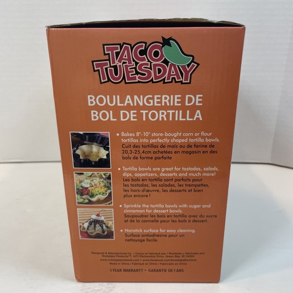 Taco Tuesday New Tortilla Bowl Maker For Baked Taco Bowls and Tostadas - Picture 3 of 6
